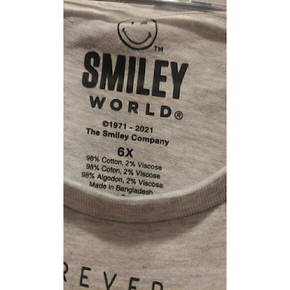 Girls Smiley World Forever Positive Long Sleeve T-Shirt/NWT Size 6X - Picture 2 of 3